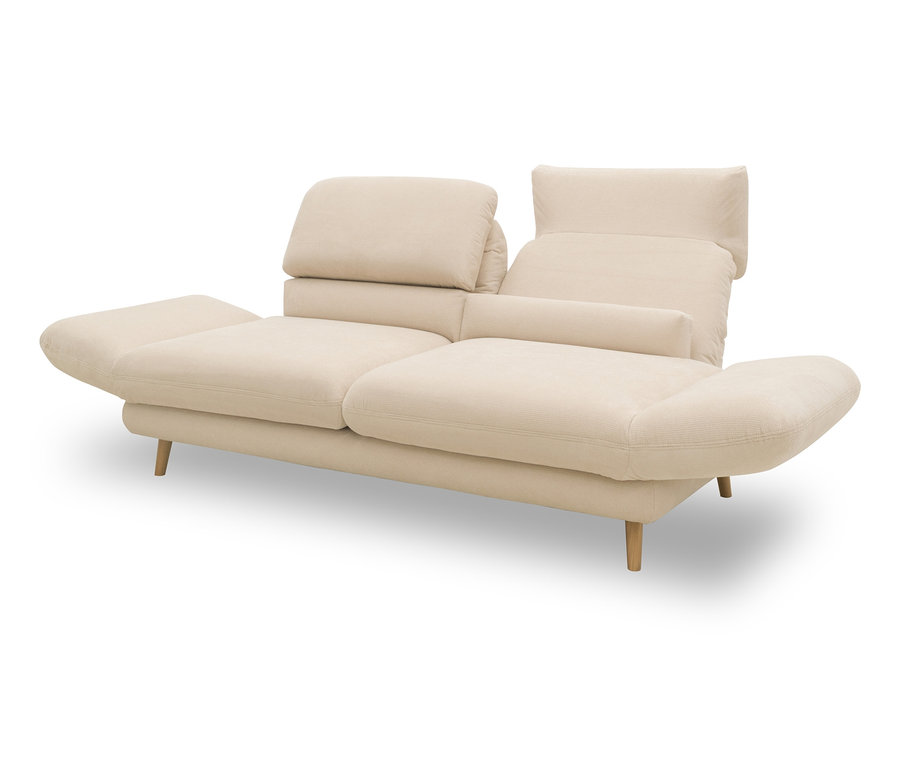 Cremefarbenes DOMO collection 2-Sitzer-Sofa »Malaga«, drehbar.
