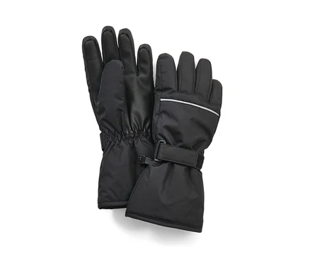 Schwarze Kinder-Ski-und-Winterhandschuhe.