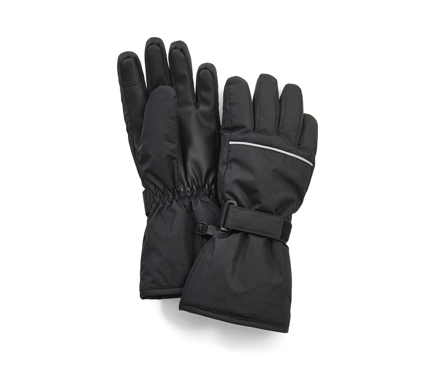 Schwarze Kinder-Ski-und-Winterhandschuhe.