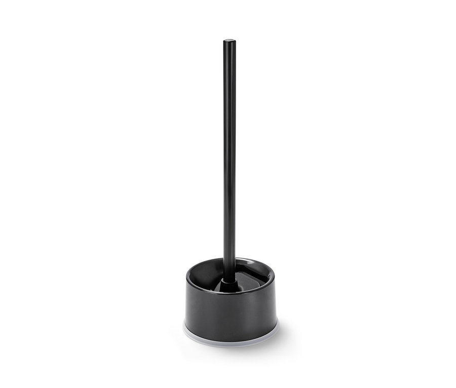Schwarze Silikon-WC-Bürste.