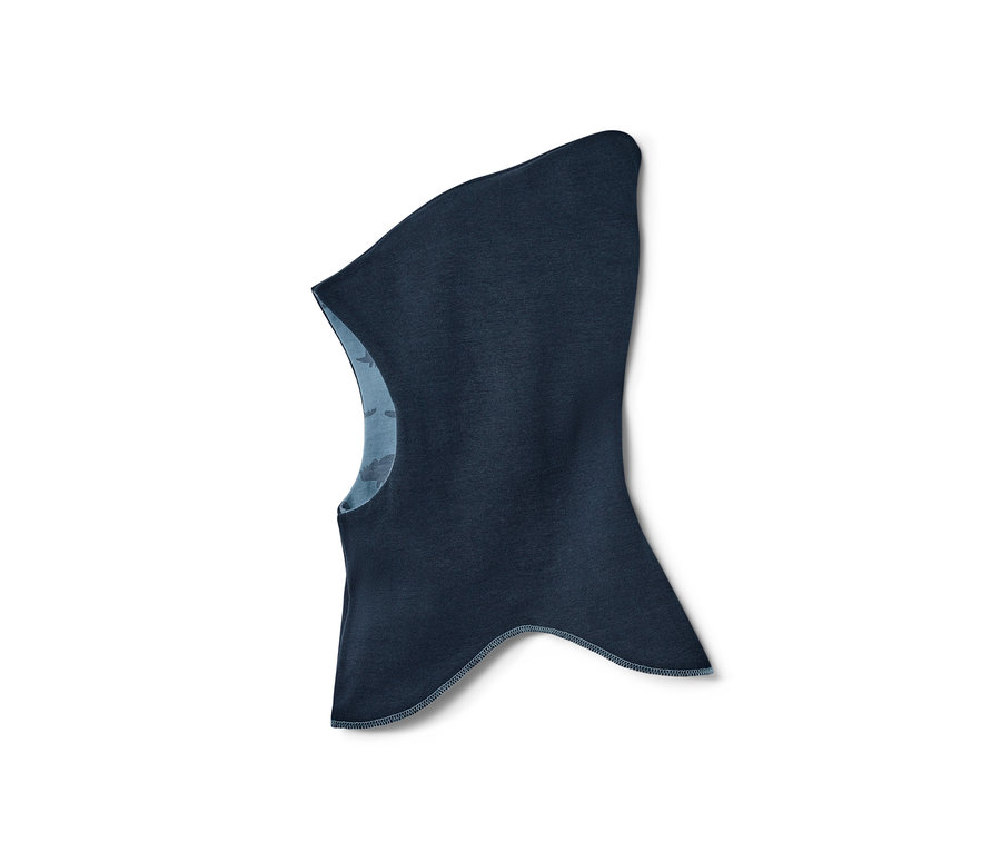 Marineblaue Kinder-Wende-Schlupfmütze, Dino.