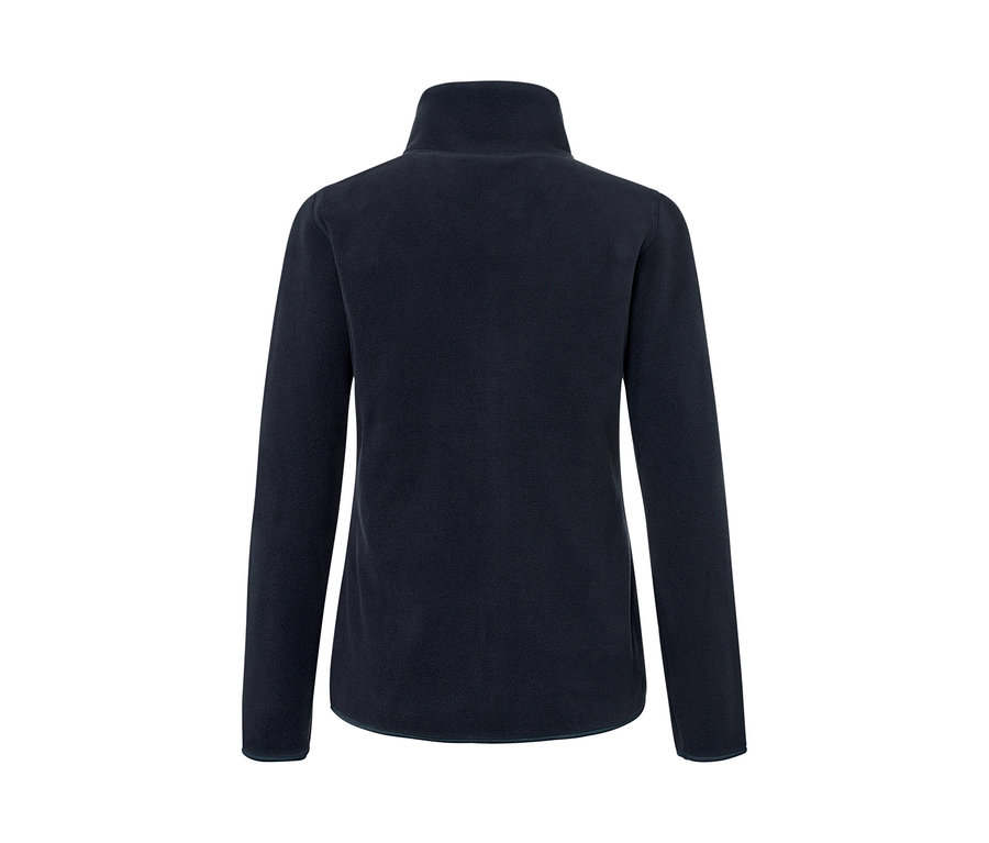 Dunkelblaue Fleecejacke mit langen Ärmeln.