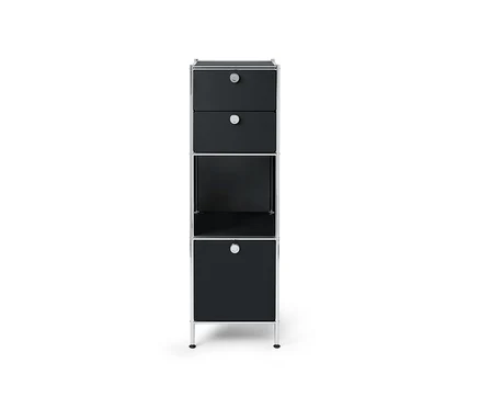 Schmale Kommode Metall »CN3« mit zwei Schubladen und 1 Klappenfach.