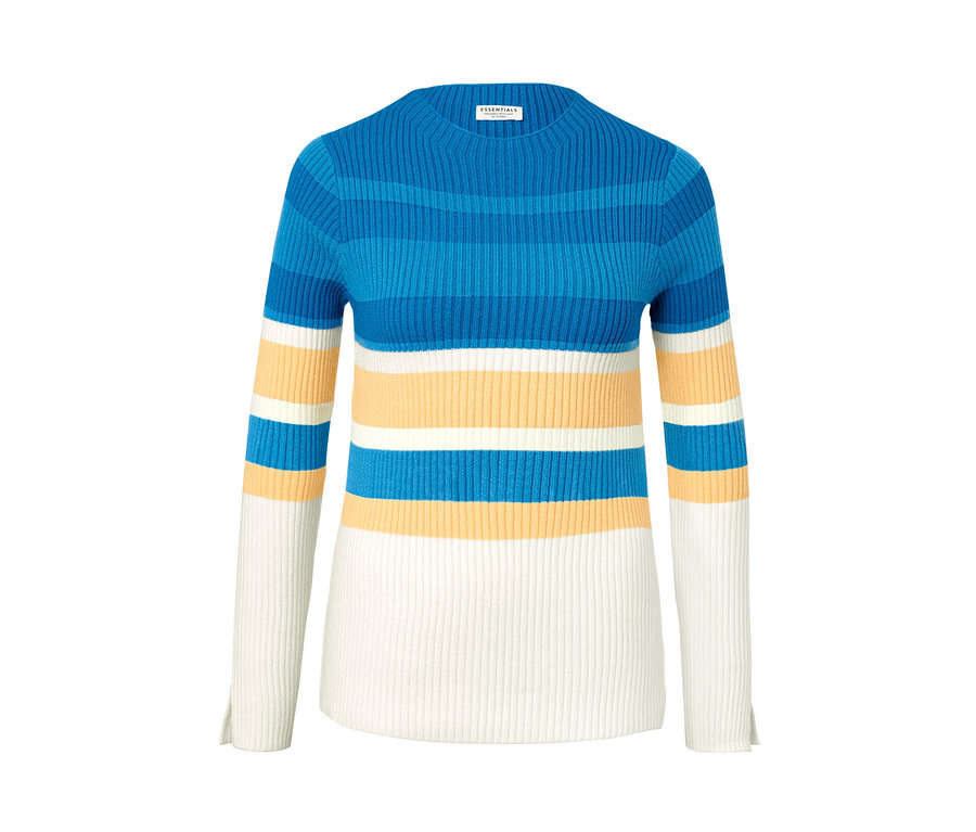 Gestreifter gerippter Pullover.