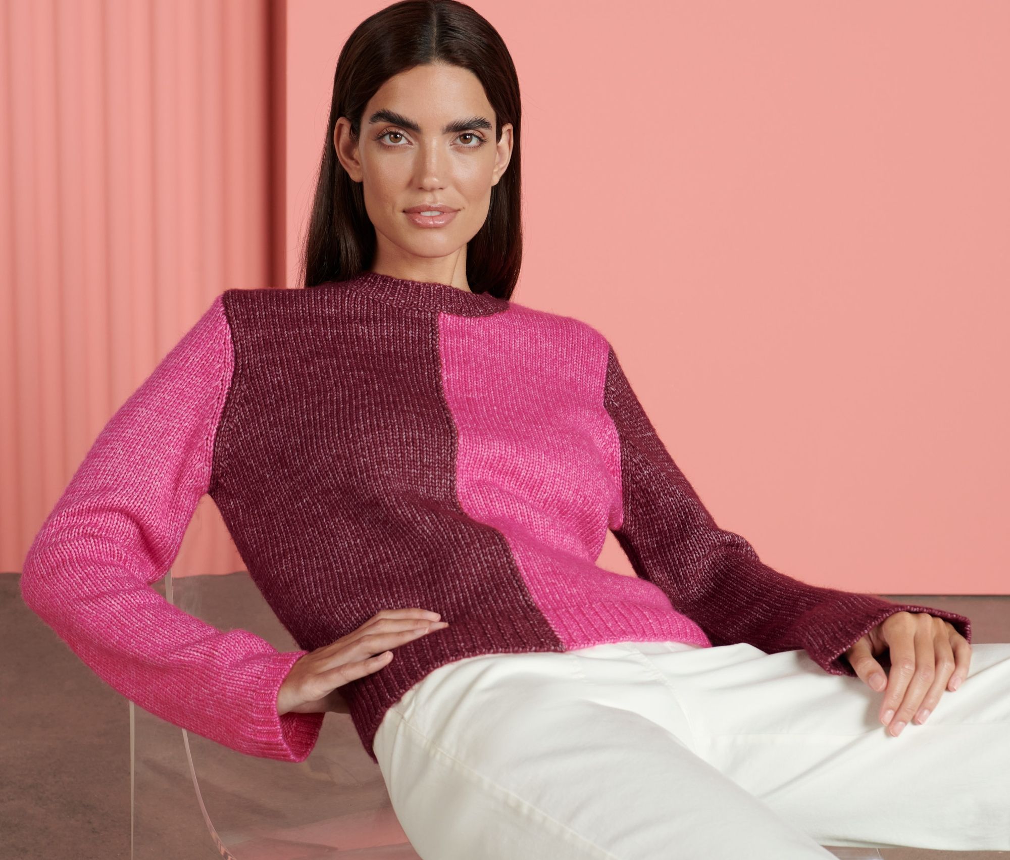 Thumbnail - Tchibo - Grobstrick-Pullover - Damen - Gr. L - weinrot