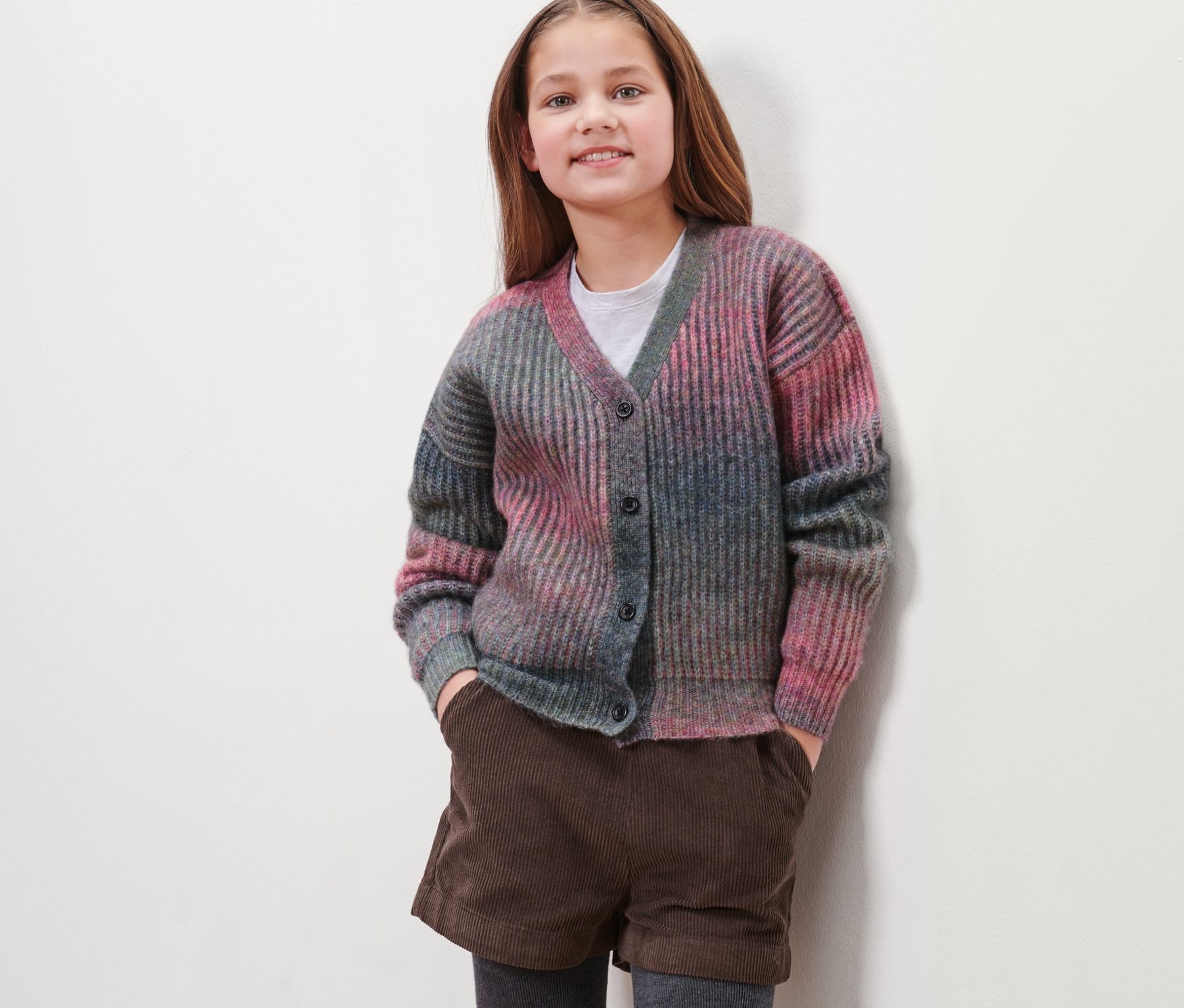 Thumbnail - Tchibo - Kinder-Strickjacke mit Schurwolle - Mädchen - Gr. 170/176 - grau