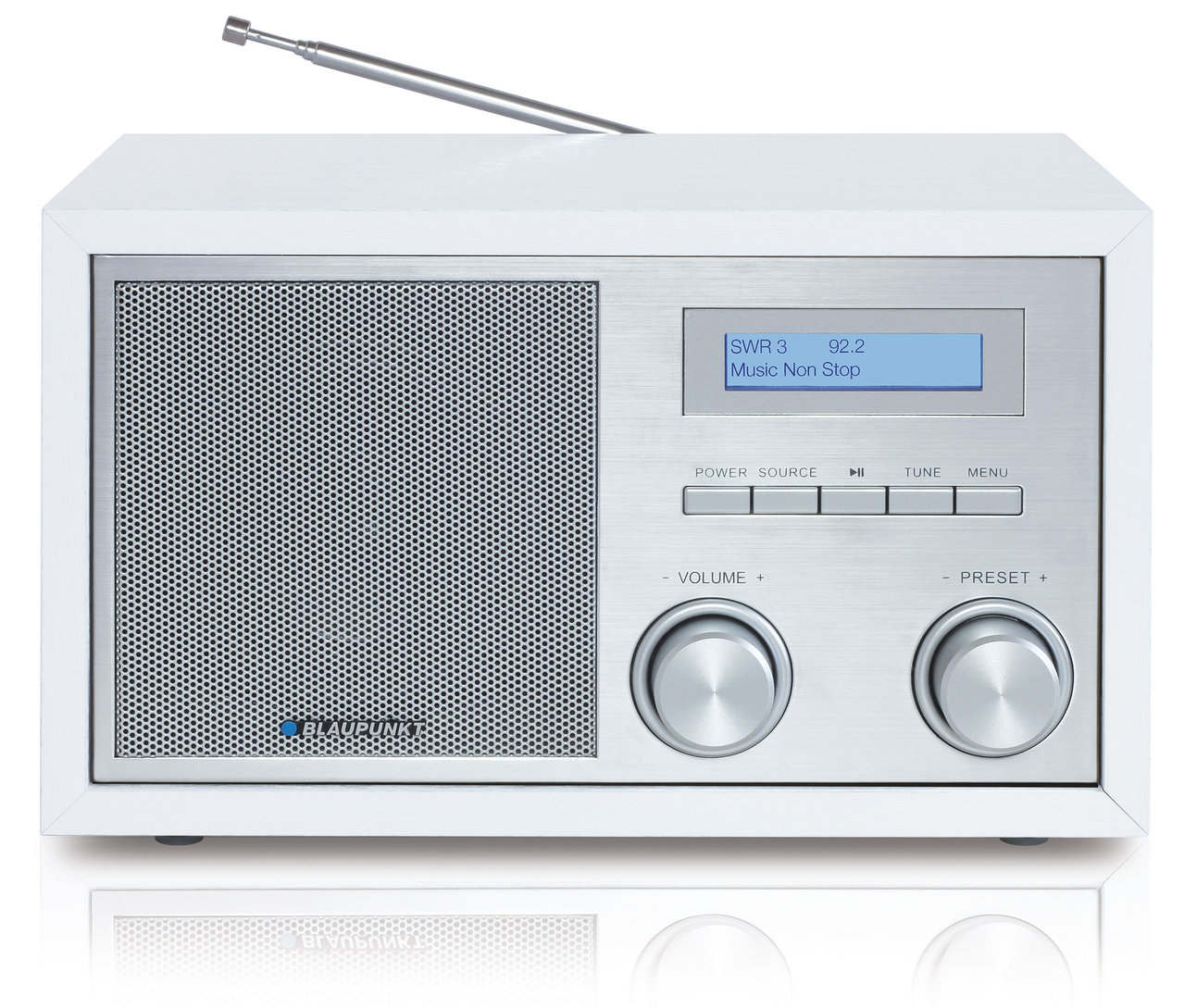 Weißes Blaupunkt DAB Radio »RXD180« mit Antenne.