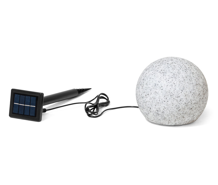 Solar-Kugelleuchte »Granit«, Ø ca. 20 cm, mit Panel und Kabel.