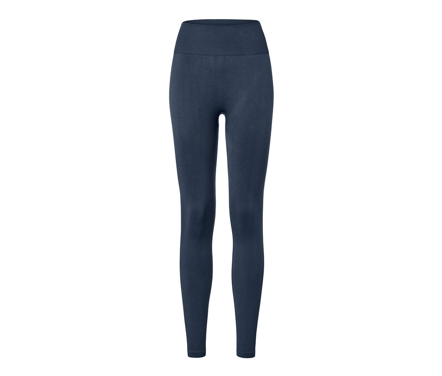 Blaue Seamless-Sporttight.