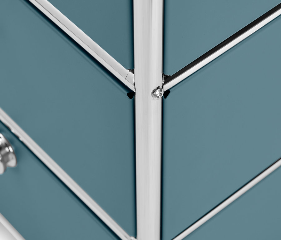 Detailansicht Rollcontainer »CN3« mit 3 Schubladen, basaltblau.