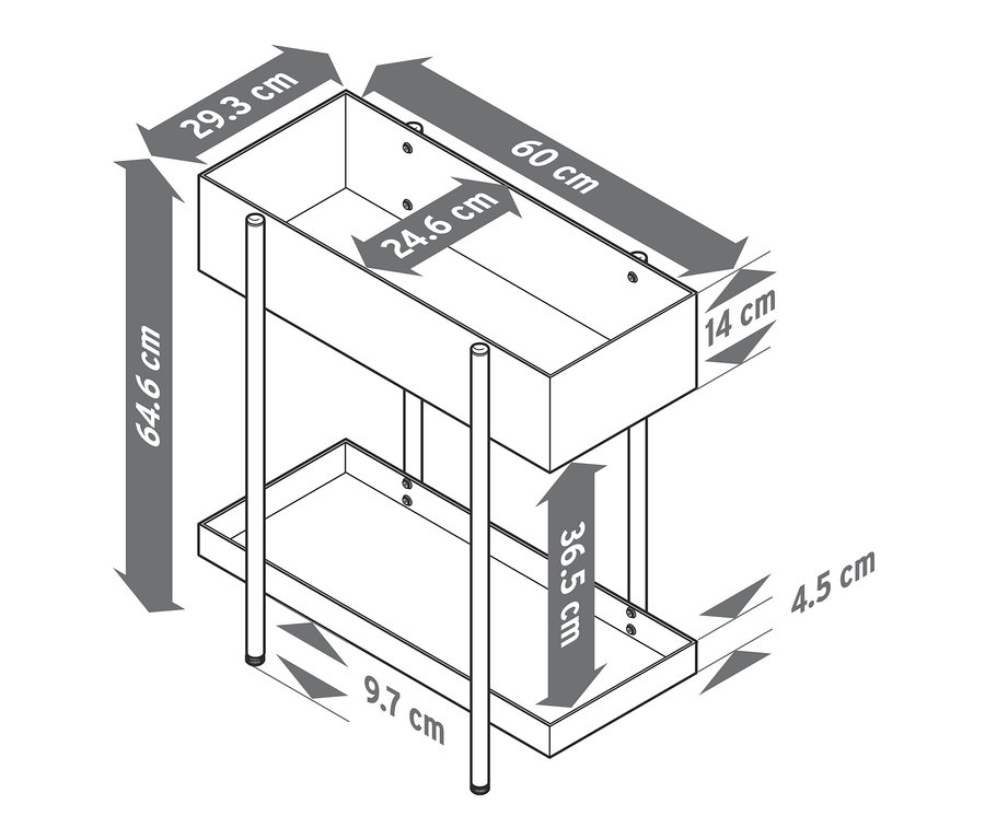 Abmessungen der Plantbox »Skede«, groß.
