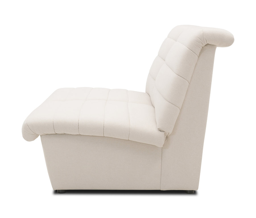 Cremefarbener 2-Sitzer im Profil.