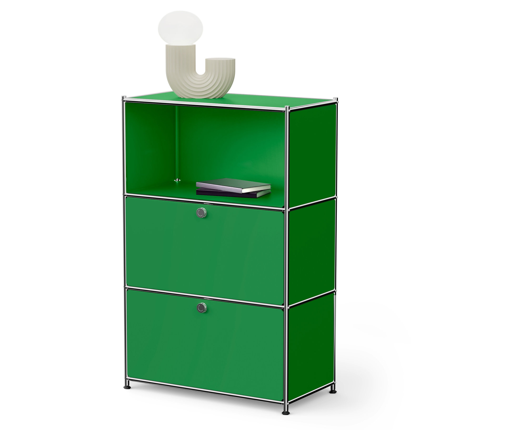 Tchibo - Kommode Metall »Cn3« mit 2 Klappenfächern - 77x40x120,5cm - chrom -