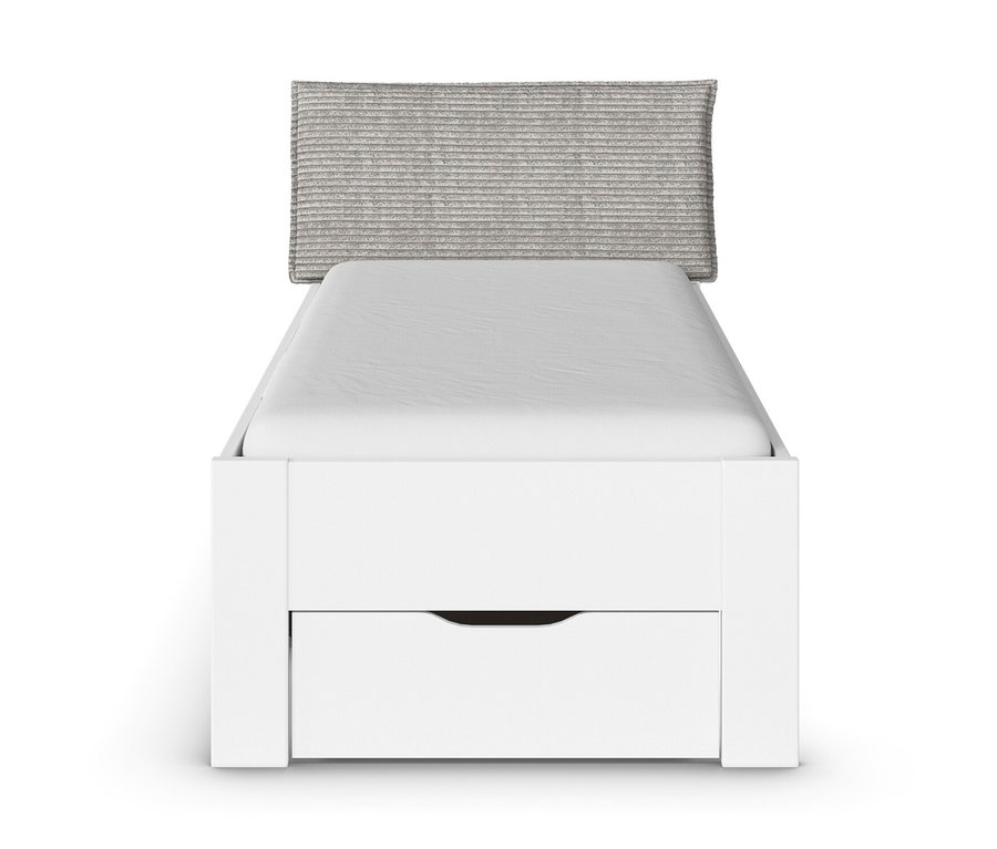 Weißes rauch Bett »Aditio Beds«, 90 cm breit, mit Polsterkopfteil.