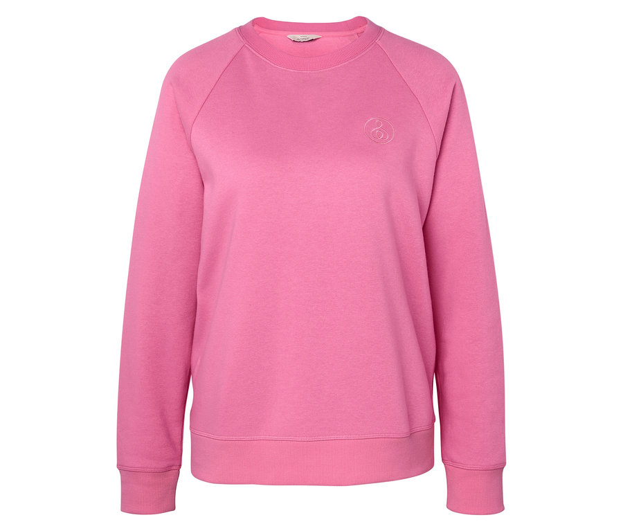 Ein pinkfarbenes Langarm-Sweatshirt.