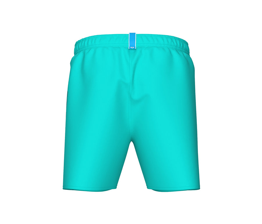 Hellblaue Arena Badeshorts Fundamentals Logo.