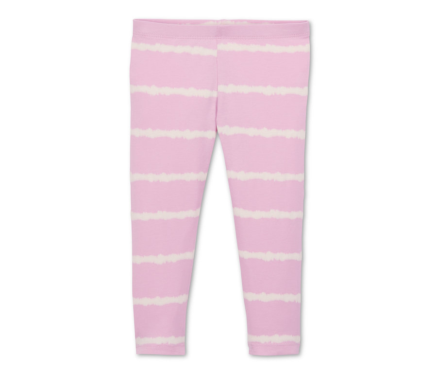 Rosa Leggings mit hellen horizontalen Streifen, 2 Stück.