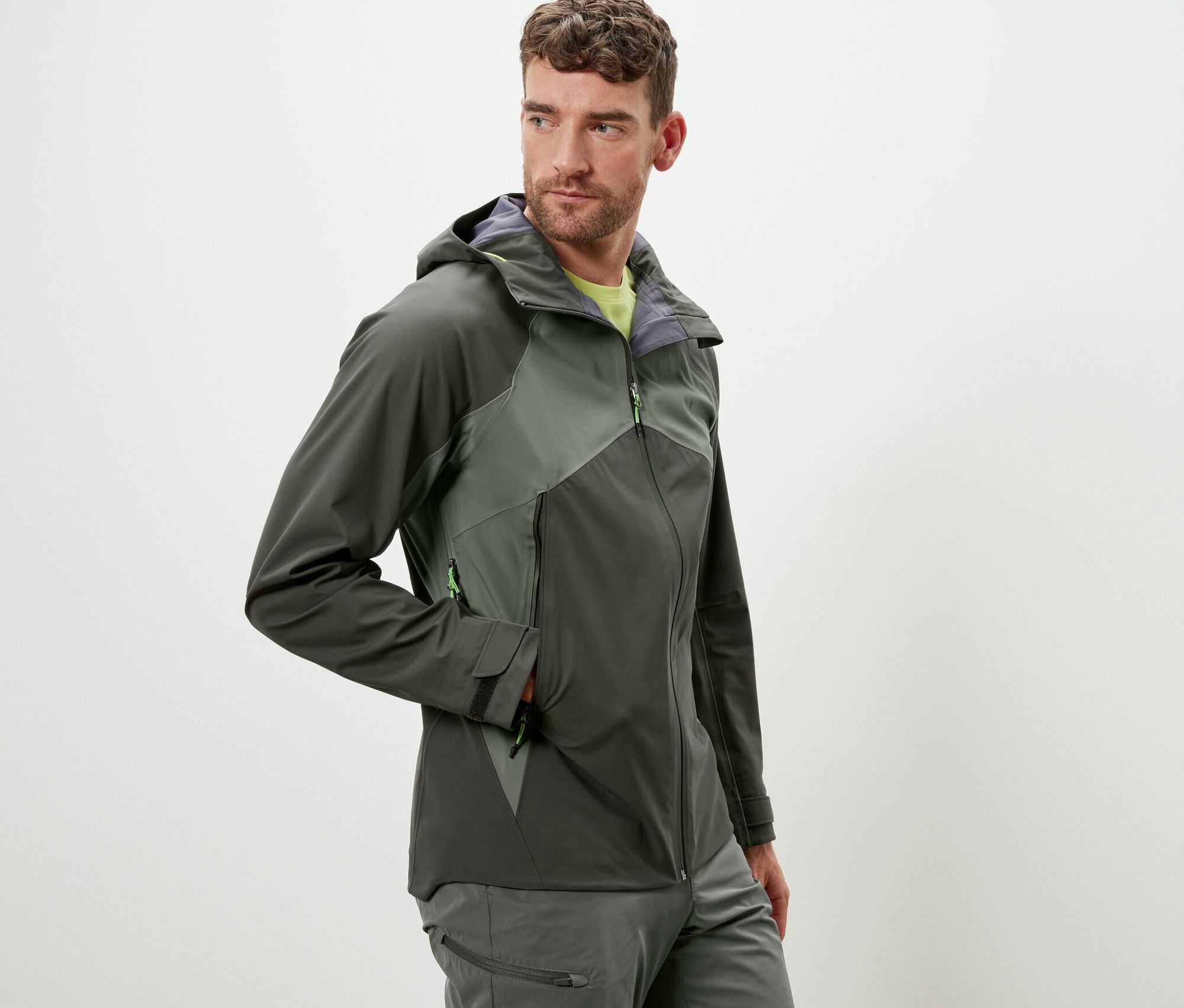 Thumbnail - Tchibo - 3-Lagen-Outdoorjacke - Herren - Gr. L - khaki