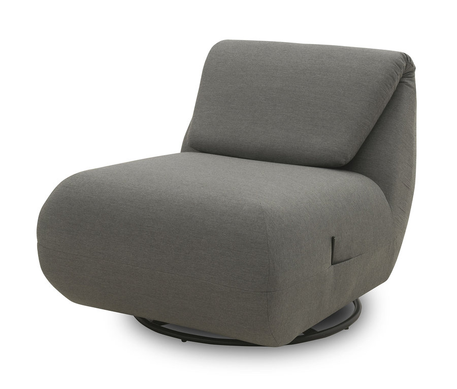 Grauer Domo Collection Drehsessel mit Sunbrella®-Stoff, Flanelle.