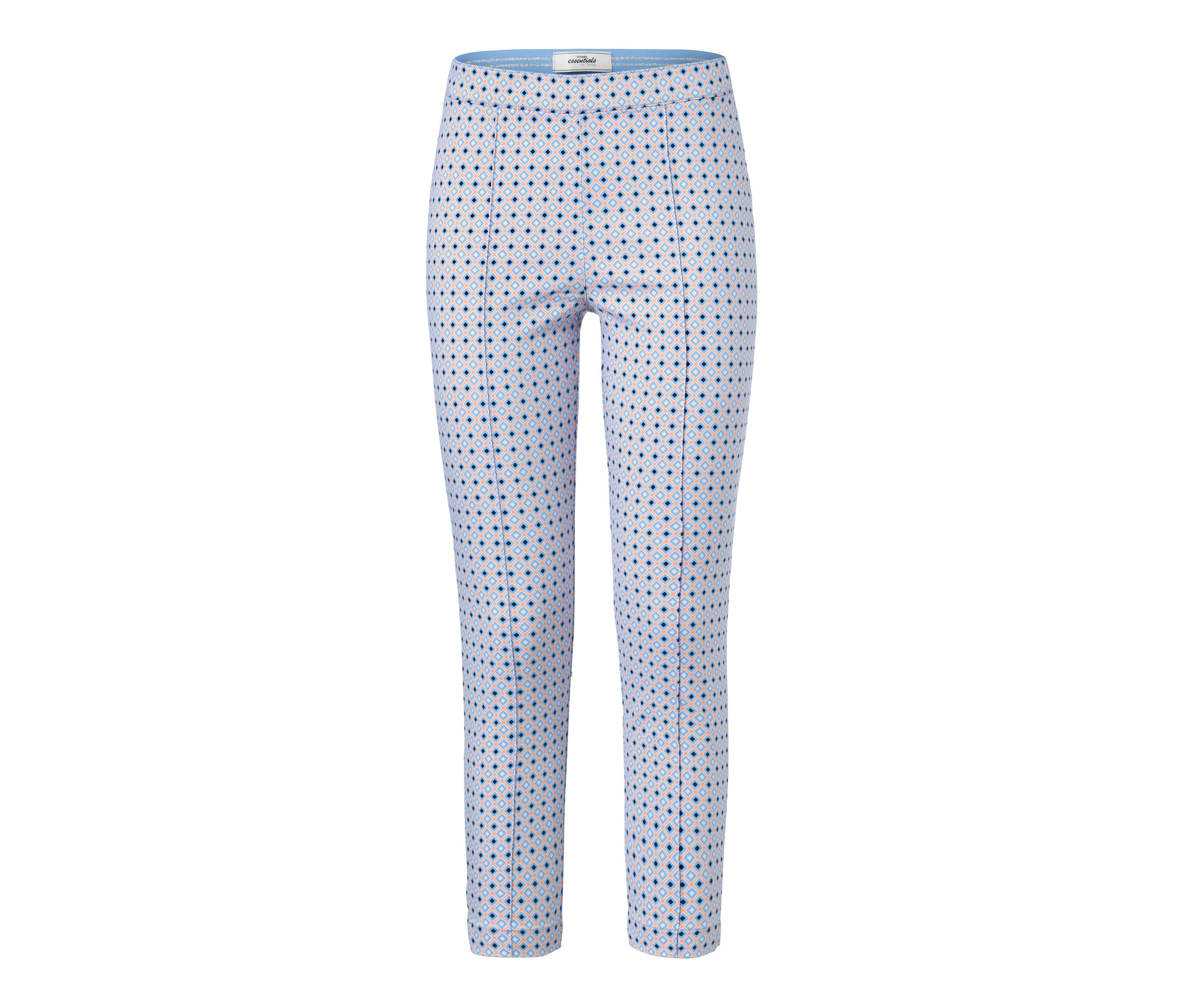 Tchibo - Bedruckte 7/8-Stretchhose - Damen - Gr. XL - hellblau/print