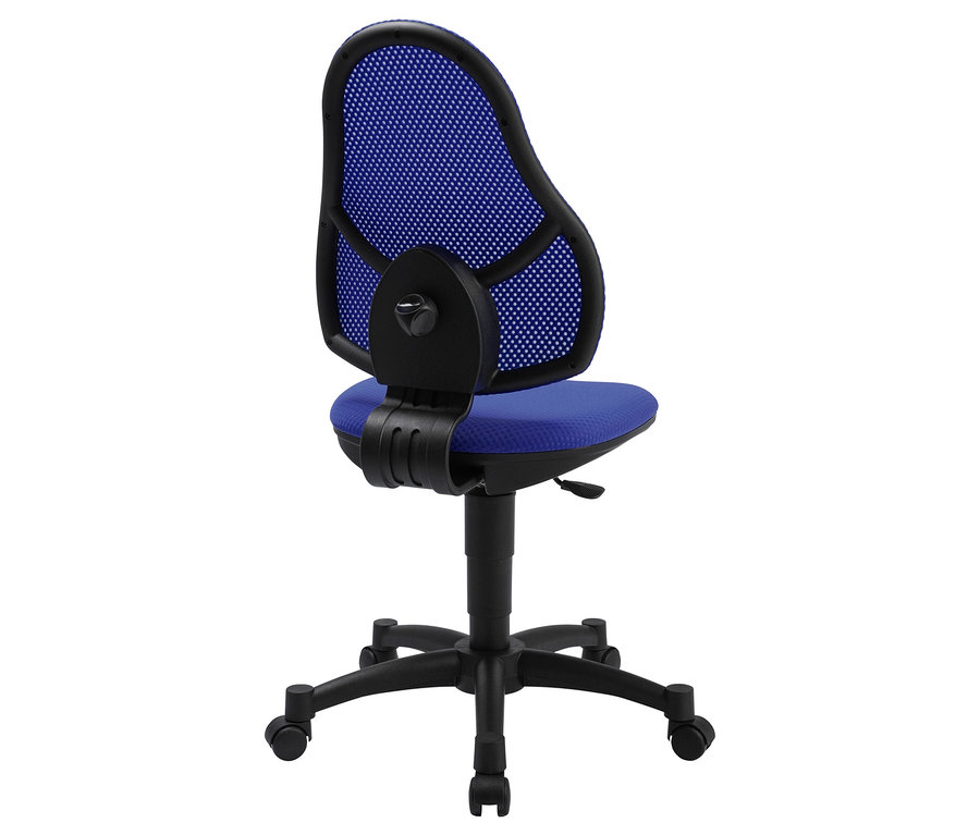 Nahaufnahme des Topstar Stuhls »Open Art Junior« in Blau, von hinten gezeigt.