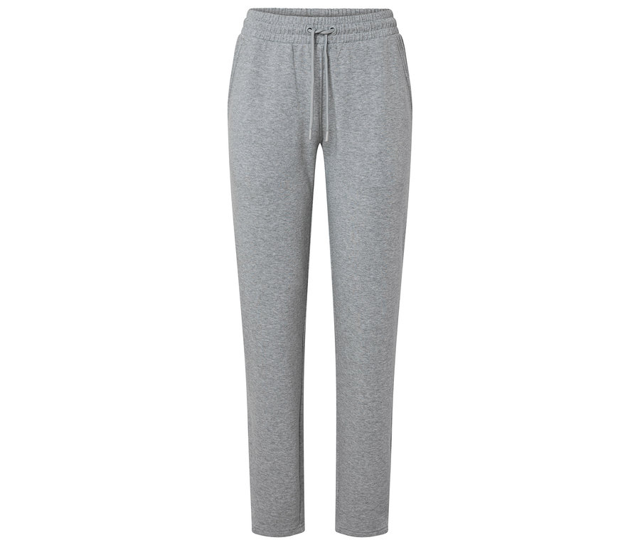 Graue, lange Jogginghose mit Kordelzug.