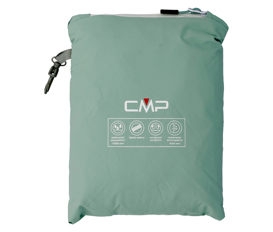Hellgrüner CMP Packsack mit wasserdichtem, winddichtem und atmungsaktivem Aufdruck.