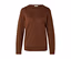 Brauner Langarm-Pullover mit Rundhalsausschnitt.