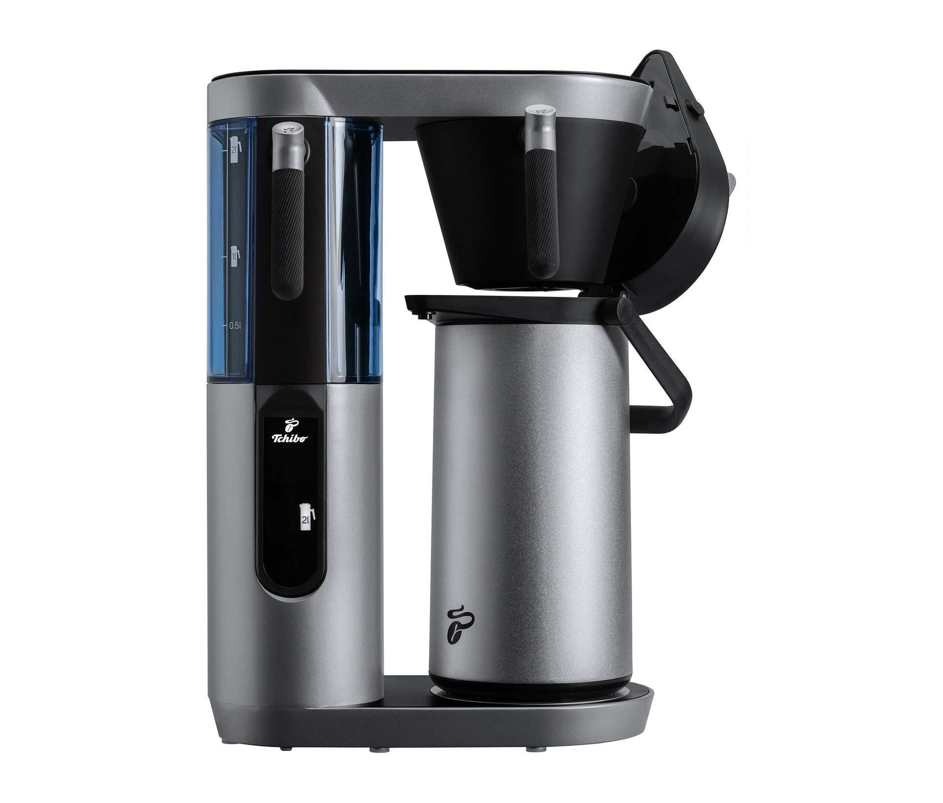 Tchibo - Profi-Filterkaffeemaschine »Coffea Filbii« Spar-Set, classic silver - Edelstahl / Kunststoff
