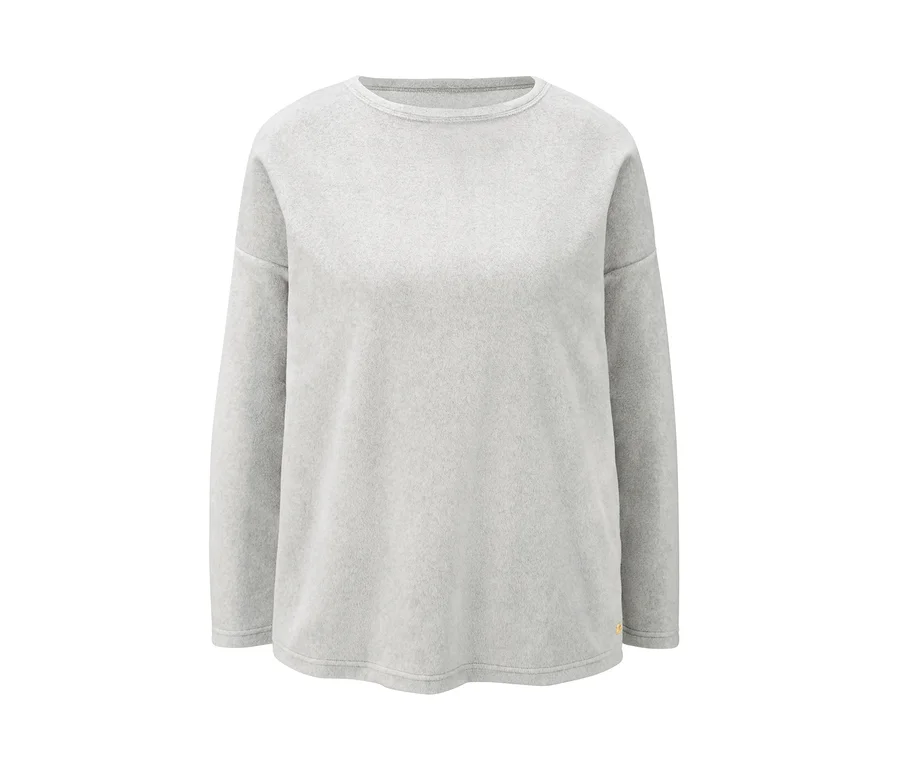 Ein grauer Microfleecepullover.