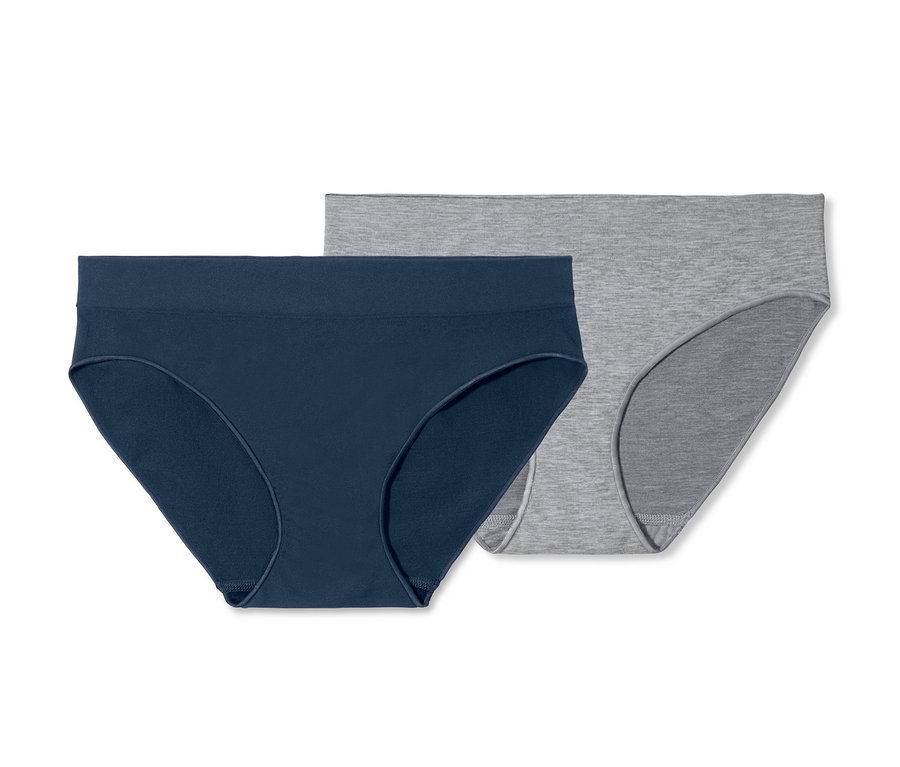 Zwei Seamless-Slips, einer dunkelblau, einer grau.