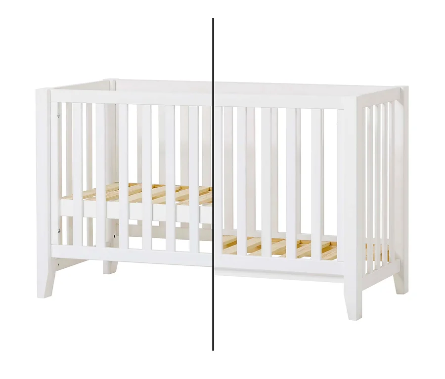 Weißes Hoppekids Babybett »Anton« mit Lattenrost.