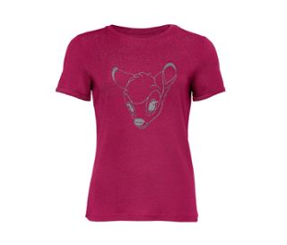 Pink mit silberglänzendem Garn und schwarzem Disney-Motiv