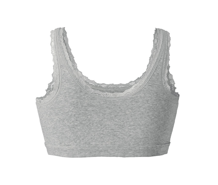 Graues Bustier mit Spitze.