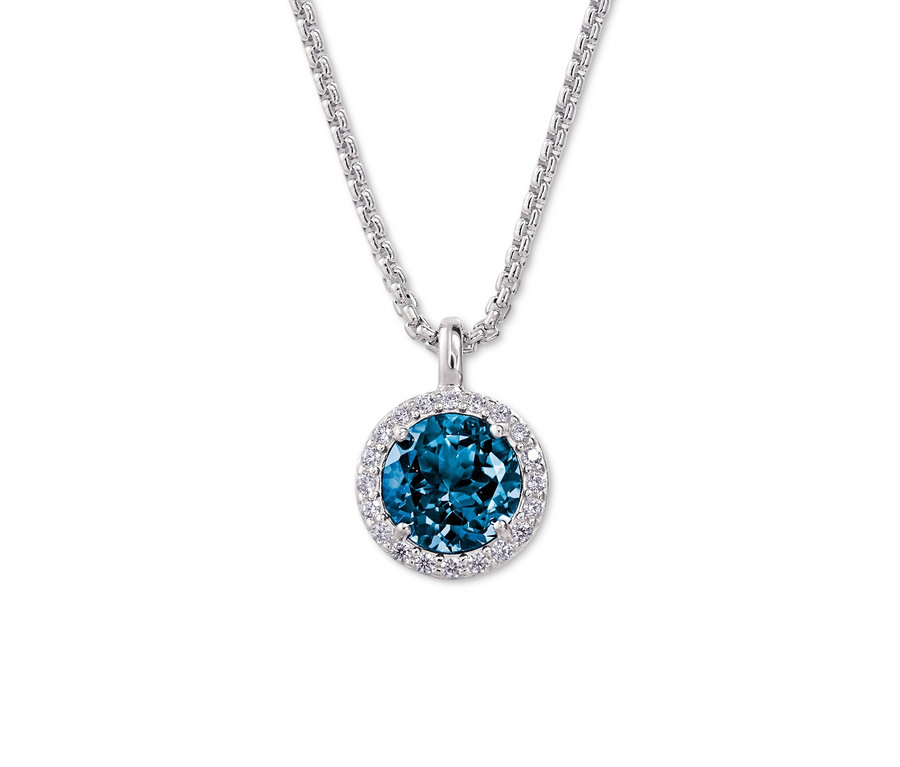 Silberkette mit Topas und Zirkonia.