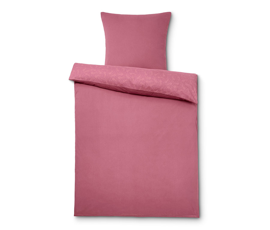 Rosa Winterjersey-Bettwäsche in Doppel-, Normal- und Übergröße.