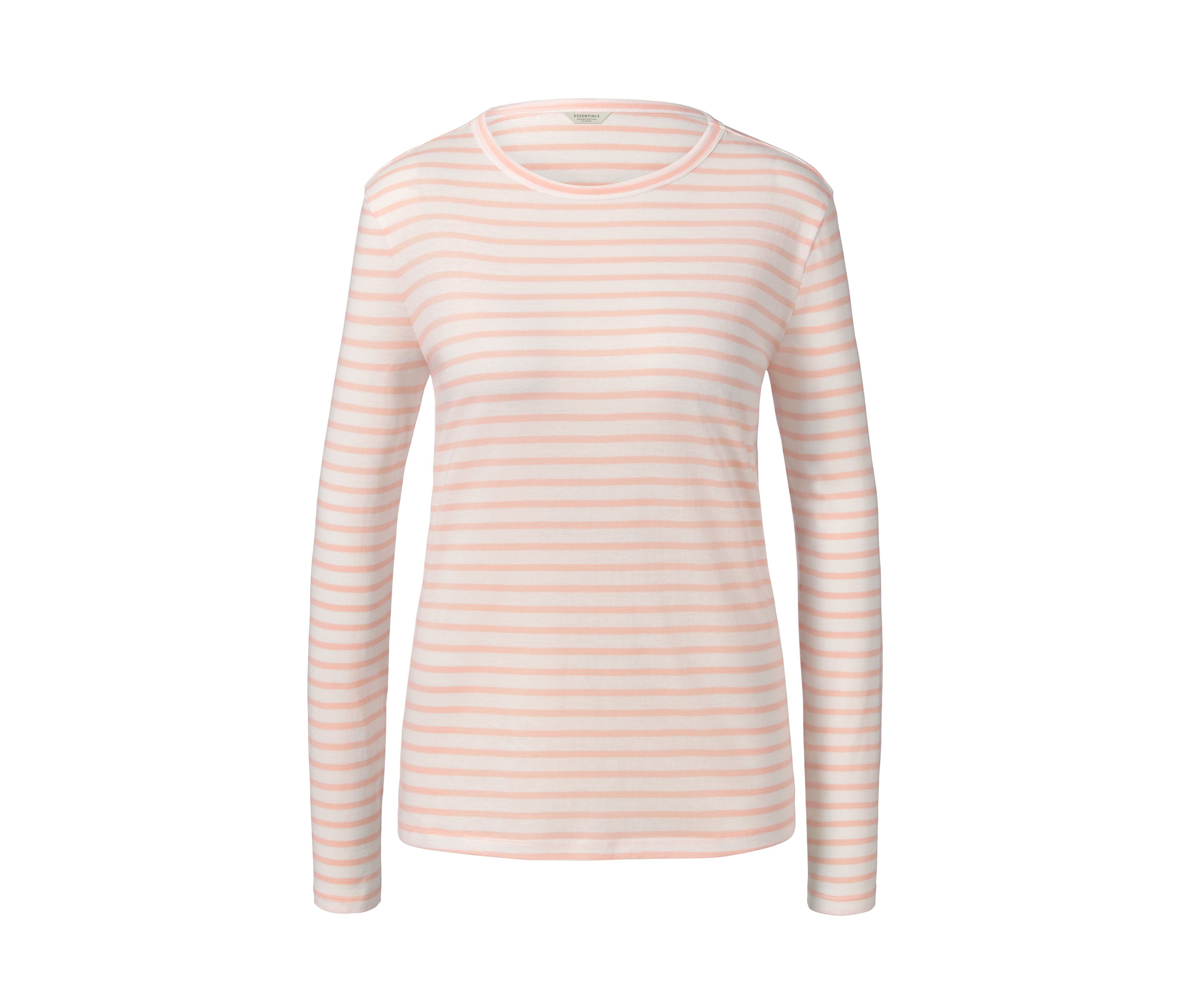 Tchibo - Langarmshirt - Damen - Gr. L - koralle/gestreift
