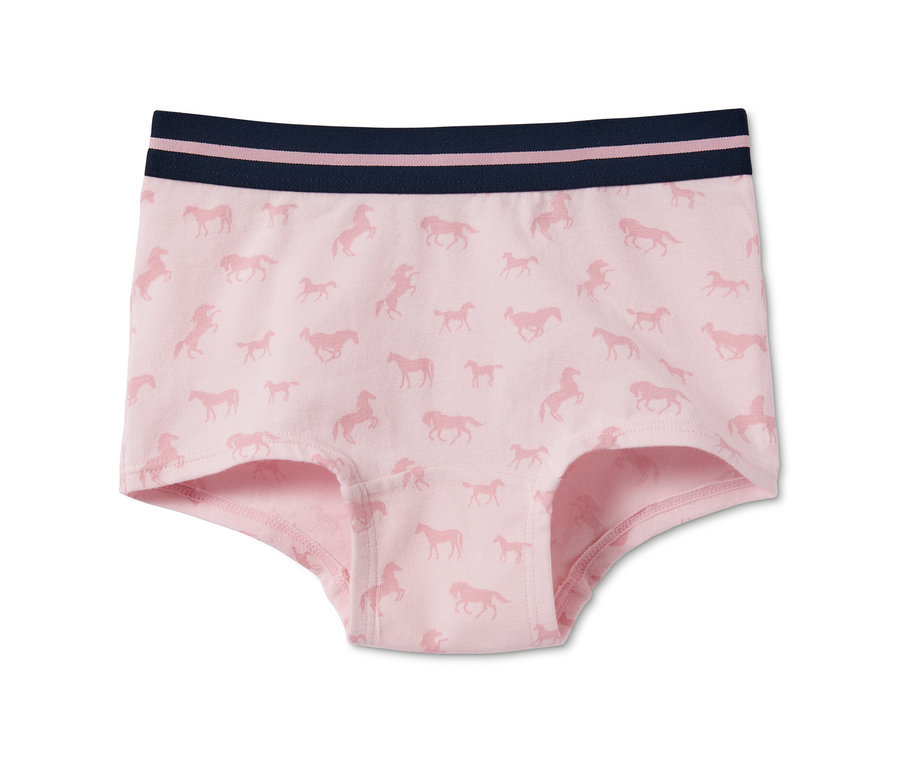 Rosa Panty aus Bio-Baumwolle mit Pferde-Print.