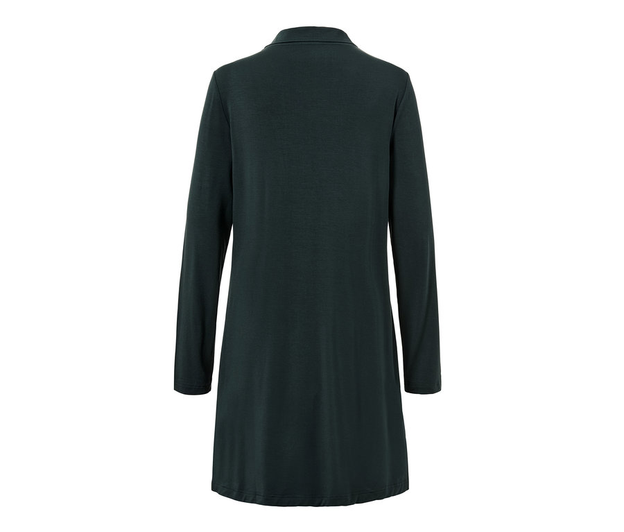 Dunkelgrünes Nachthemd mit langen Ärmeln von hinten.