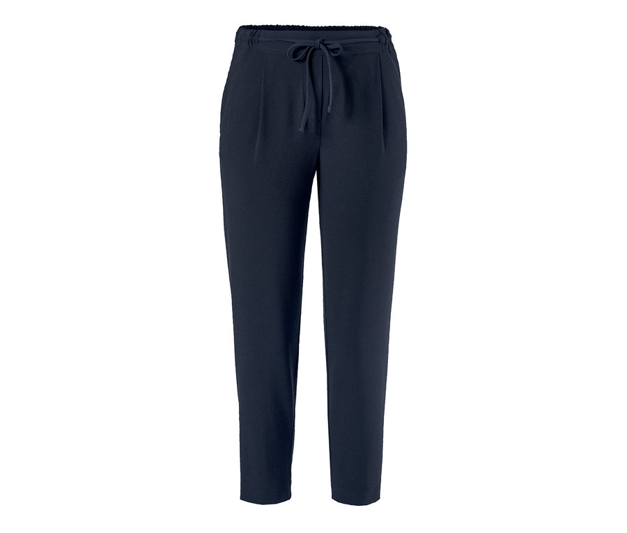 Marineblaue Joggpants mit Kordelzug in der Taille.
