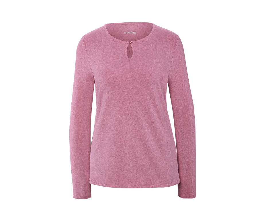 Rosa Pyjama-Oberteil mit langen Ärmeln.