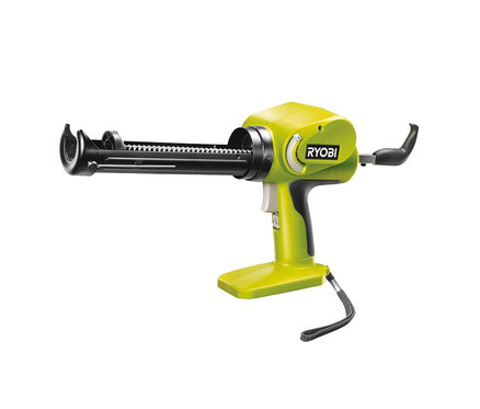 Eine gelb-grüne RYOBI 18 V One+ Akku-Kartuschenpresse »CCG1801MHG«.