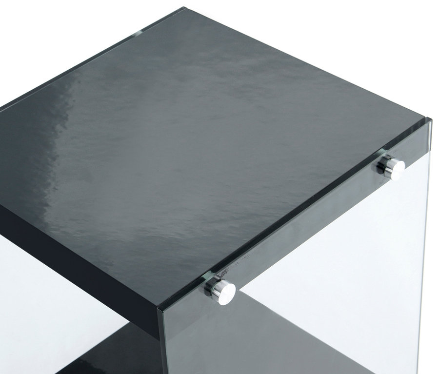 Detailaufnahme von oben eines schwarzen Beistelltisches. Kayoom Beistelltisch »Elementary 125«, schwarz.