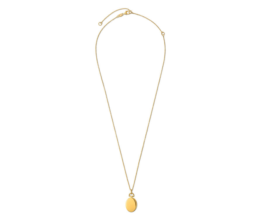 Goldene Kette mit rundem 925 Silber Medaillon.