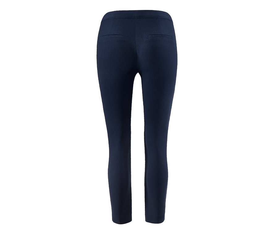 Dunkelblaue Stretchhose von hinten.