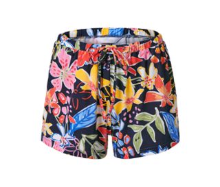 Dunkelblau mit mehrfarbigem Blumenprint