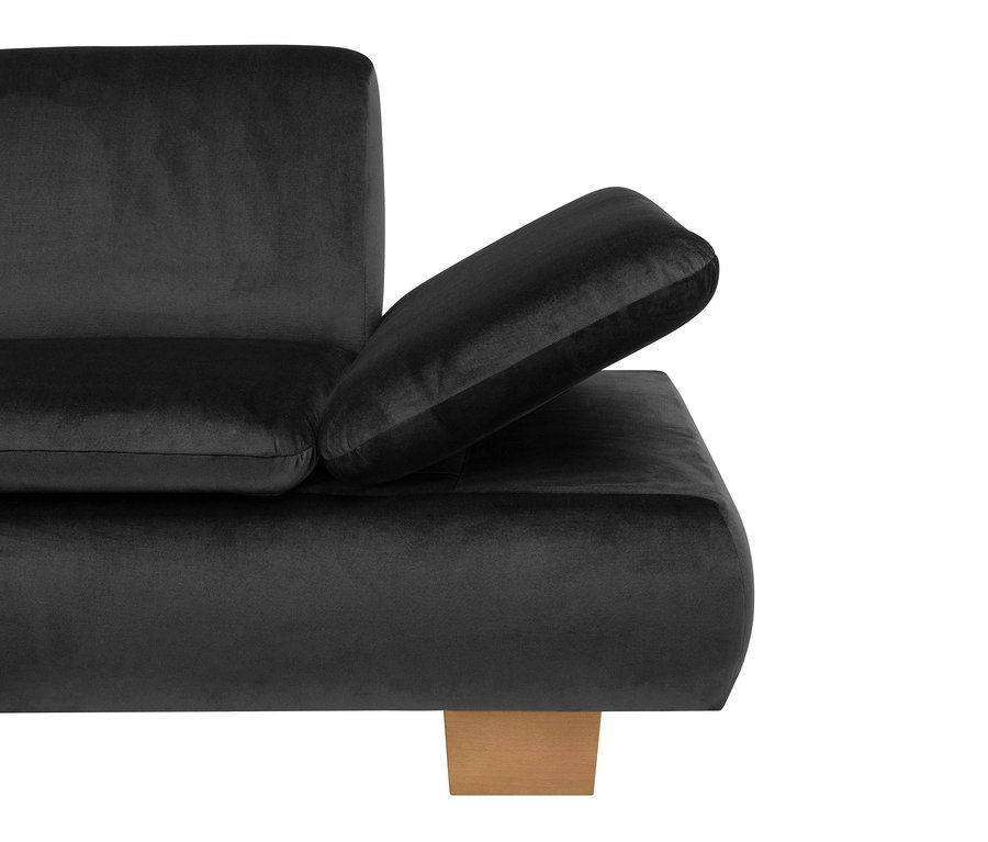 Nahaufnahme eines graphitfarbenen 2,5-Sitzer Sofas mit Ecksofa »Tampere«, links.