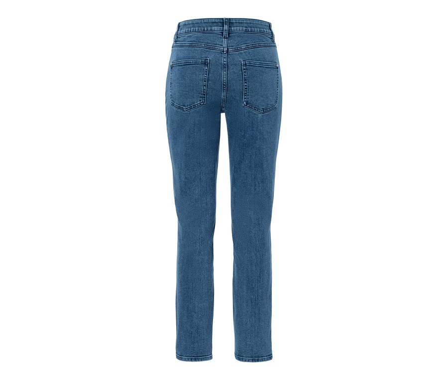 Detailansicht der Rückseite einer Slimfit-Jeans.