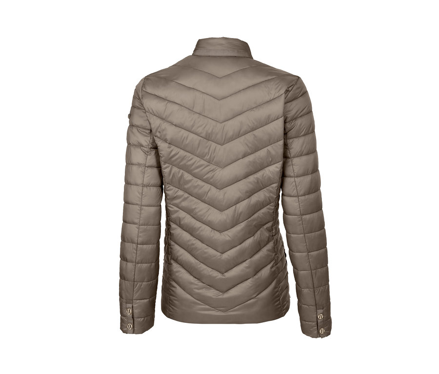 Detailansicht der Rückseite einer Steppjacke.