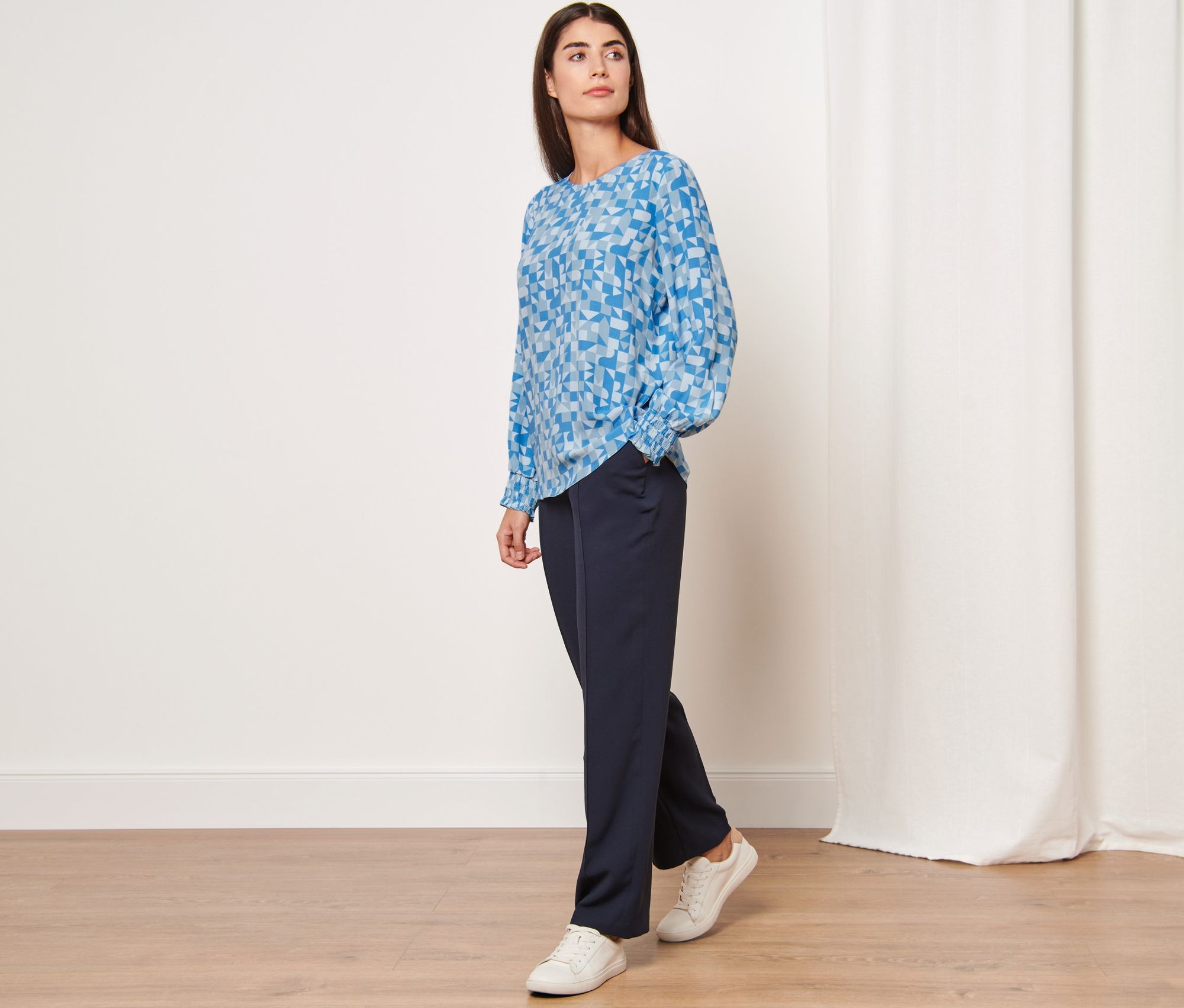 Thumbnail - Tchibo - Bedruckte Bluse - Damen - Gr. 36 - blau/print
